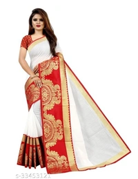 Black Color Chanderi Cotton Jacquard Lace Saree - available of 6, pack of 1, Free , Free 