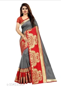 Black Color Chanderi Cotton Jacquard Lace Saree - available of 6, pack of 1, Free , Free 