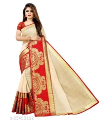 Black Color Chanderi Cotton Jacquard Lace Saree - available of 6, pack of 1, Free , Free 