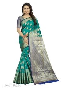 Banarasi Silk Saree - available of 6, pack of 1, Free , Free 