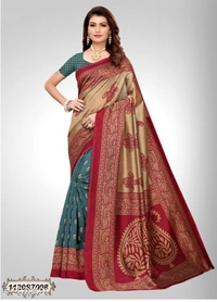polysilk saree - available of 2, pack of 1, Free , Free 