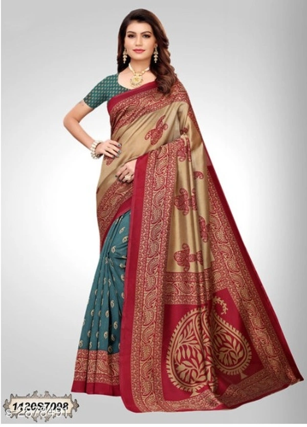 polysilk saree - available of 2, pack of 1, Free , Free 