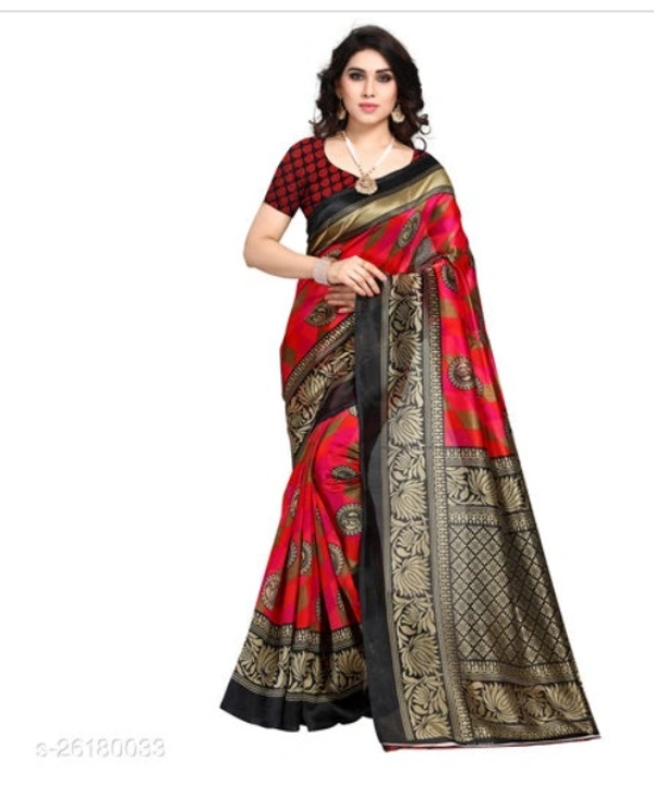 Silk Saree with blouse piece - available of 7, pack of 2, Free , Free 