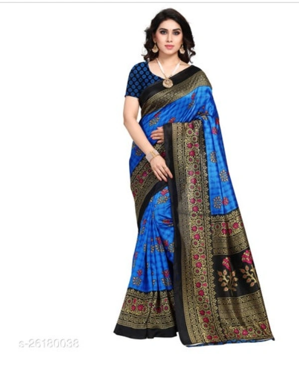 Silk Saree with blouse piece - available of 7, pack of 2, Free , Free 
