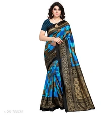 Silk Saree with blouse piece - available of 7, pack of 2, Free , Free 