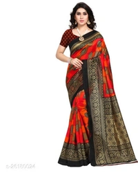 Silk Saree with blouse piece - available of 7, pack of 2, Free , Free 