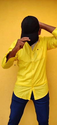 Plain Shirt - Yellow, M