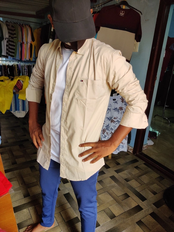 Plain Shirt - Caramel brown, M