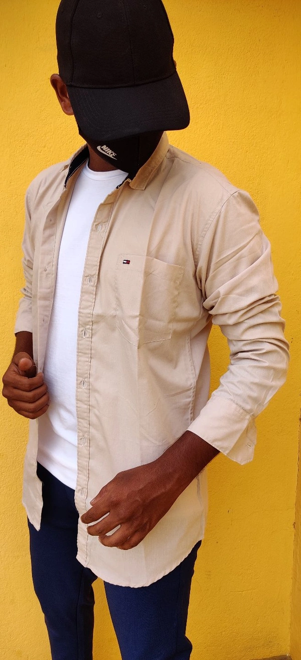 Plain Shirt - Caramel brown, M