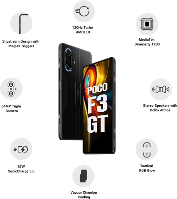 Poco POCO F3 GT (Predator Black, 128 GB) - Predator Black, 7 Days Replacement Policy, No questions asked., 6/128