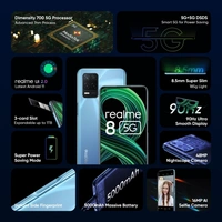 realme 8 5G (Supersonic Blue,  128 GB) - Supersonic Blue, 7 Days Replacement Policy, No questions asked., 4/128