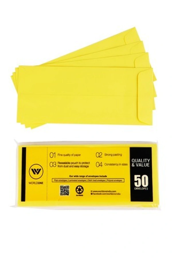 Envelop 9x4 In Bandel 50pcs - yellow