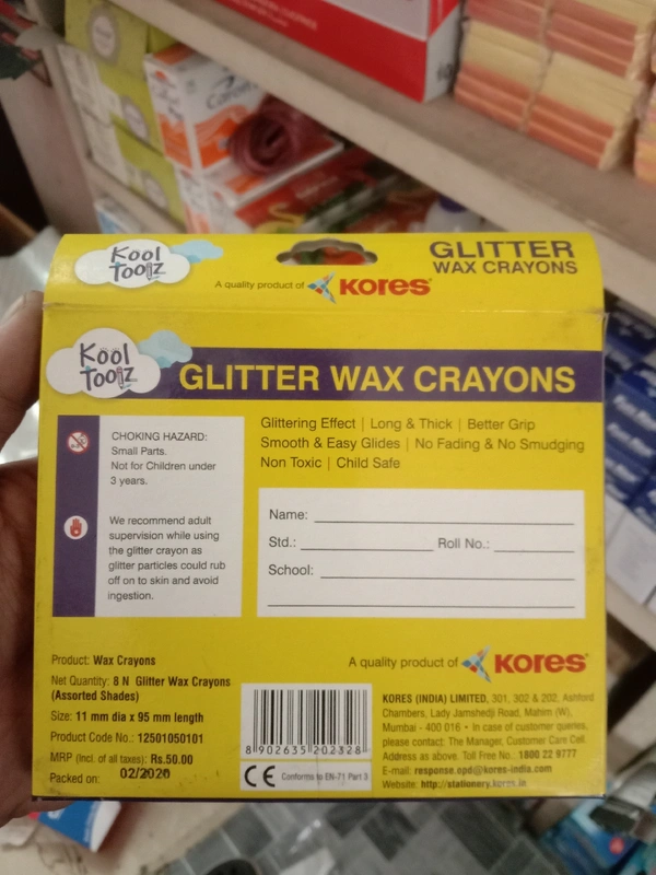 Glitter Wax Crayons - 8 shades