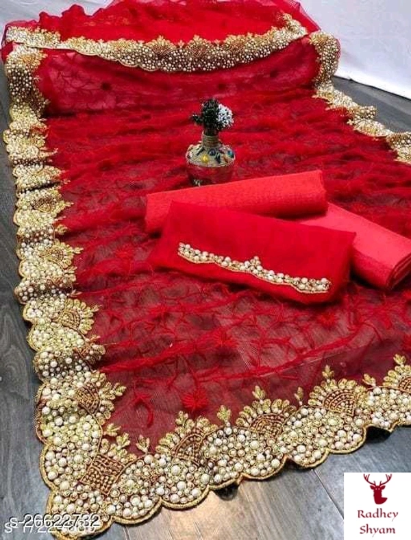 Saree - red , free size