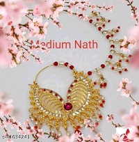 Nath  - Sizzling Charming NosepinsBase Metal: AlloyPlating: Gold PlatedStone Type: Artificial Stones & Beads, free 