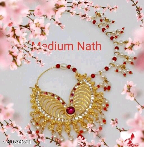 Nath  - Sizzling Charming NosepinsBase Metal: AlloyPlating: Gold PlatedStone Type: Artificial Stones & Beads, free 