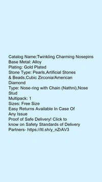 Nath  - Sizzling Charming NosepinsBase Metal: AlloyPlating: Gold PlatedStone Type: Artificial Stones & Beads, free 