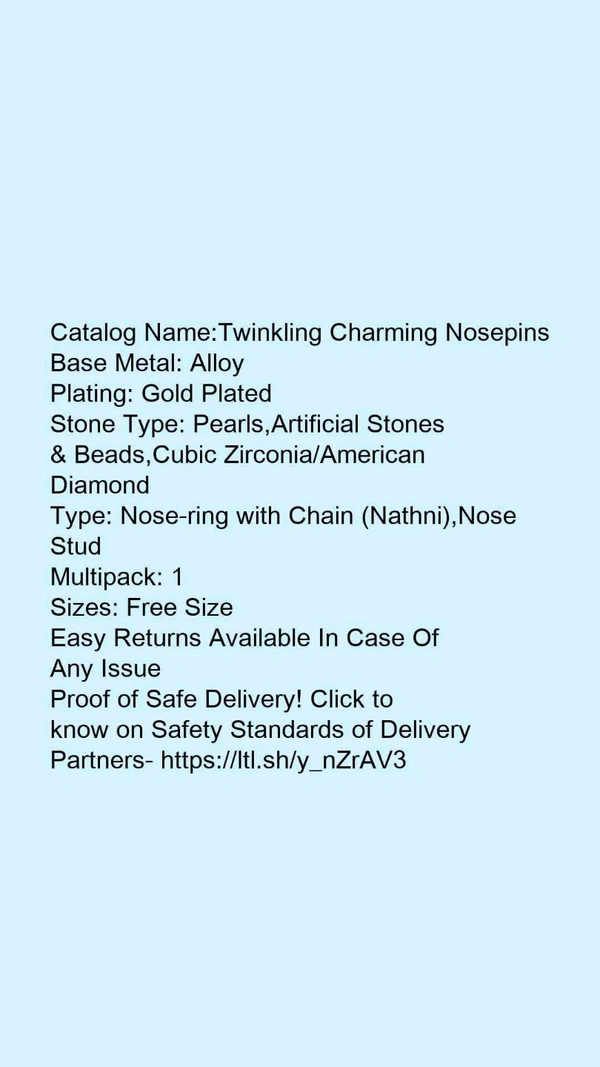 Nath  - Sizzling Charming NosepinsBase Metal: AlloyPlating: Gold PlatedStone Type: Artificial Stones & Beads, free 