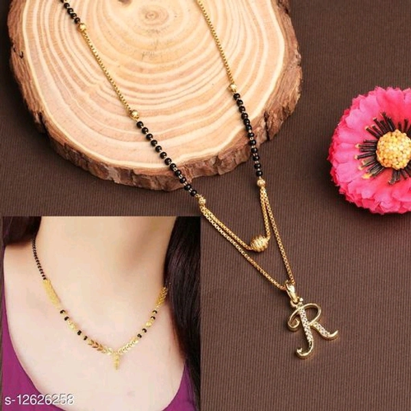 Alphabet  Mangalsutra - Alphabet name  Mangalsutra With free Gift Base Metal: AlloyPlating: Gold PlatedStone Type: Artificia, 18in
