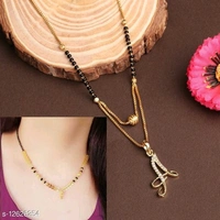 Alphabet  Mangalsutra - Alphabet name  Mangalsutra With free Gift Base Metal: AlloyPlating: Gold PlatedStone Type: Artificia, 18in