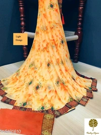 Banita Fashionable Saree - Checkout this latest SareesProduct Name: *New Georgette Saree With Hevay Stitched Blouse*Saree Fabri, 5.5