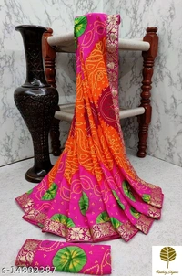 Banita Fashionable Saree - Checkout this latest SareesProduct Name: *New Georgette Saree With Hevay Stitched Blouse*Saree Fabri, 5.5