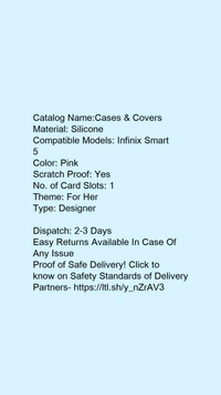 Infinix  - Catalog Name:*Cases & Covers*Material: SiliconeCompatible Models: Infinix Smart 5 PinkScratch , infinix