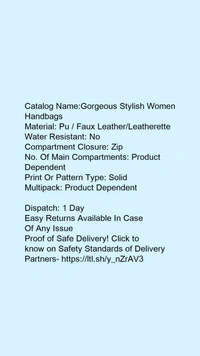Beg - Women PU Leather Hand Bag & Sling bags (Combo of 3) Material: Faux Leather/Leatherette No. of Compar