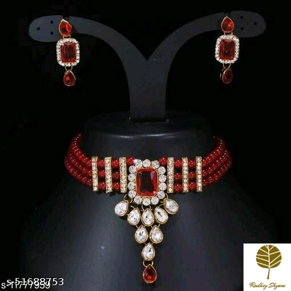 ! Choker necklace - all, Kundan Choker Necklace set with earrning and tops Base Metal: AlloyPlating: Gold PlatedStone Type: C