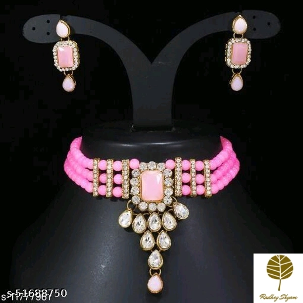 ! Choker necklace - all, Kundan Choker Necklace set with earrning and tops Base Metal: AlloyPlating: Gold PlatedStone Type: C