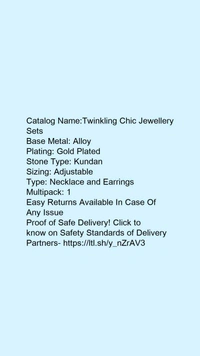 e: Necklace and Earrings Fashion Latest Choker Design Traditional Stylish Fancy Pearl Necklace Jewellery Set  - Jewellery Set SetBase Metal: AlloyPlating: Gold PlatedStone Type: KundanSizing: AdjustableType: Neck