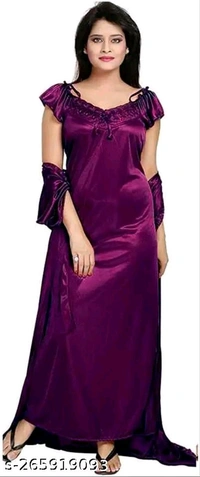 Catalog Name:*Aradhya Attractive Women Nightdresses*Fabric: SatinSleeve Length: Short SleevesPattern:  - S M