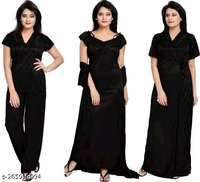 Catalog Name:*Aradhya Attractive Women Nightdresses*Fabric: SatinSleeve Length: Short SleevesPattern:  - S M