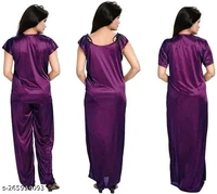 Catalog Name:*Aradhya Attractive Women Nightdresses*Fabric: SatinSleeve Length: Short SleevesPattern:  - S M