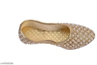 Women's Jutti Flat - Golden  - golden , 5
