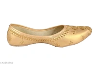 Embroidered Juttis - golden ,  