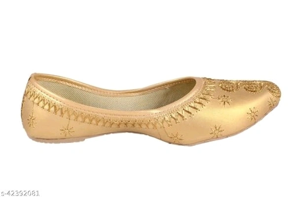 Embroidered Juttis - golden ,  