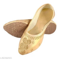 Embroidered Juttis - golden ,  