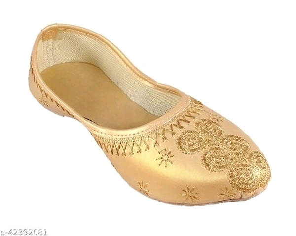Embroidered Juttis - golden ,  