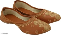 Embroidered Juttis - tan, 5
