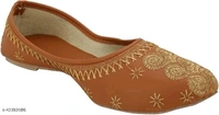 Embroidered Juttis - tan, 5