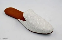 Self Pattern Juttis - White -  