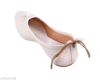 Self Embroidered Jutti - White - 5