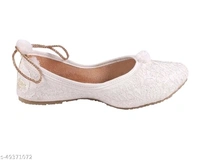 Self Embroidered Jutti - White - 5