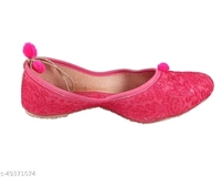 Self Embroidered Jutti - Pink - 9