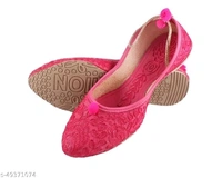 Self Embroidered Jutti - Pink - 9
