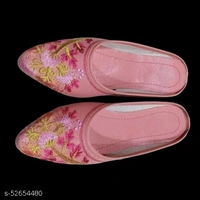 Embroidered Mules - Pink - 6