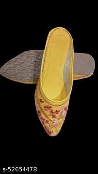 Embroidered Mules - Yellow  - 6