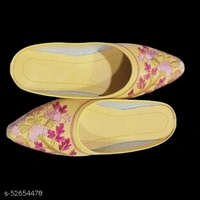 Embroidered Mules - Yellow  - 6
