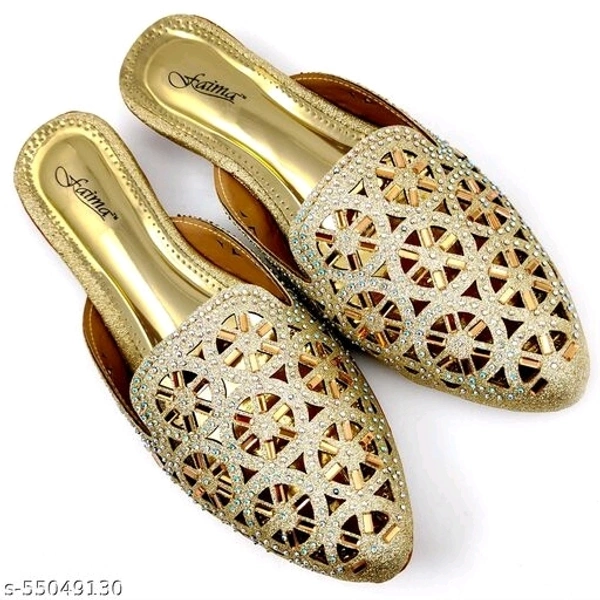 Party Ready Mules - Light Golden  -  